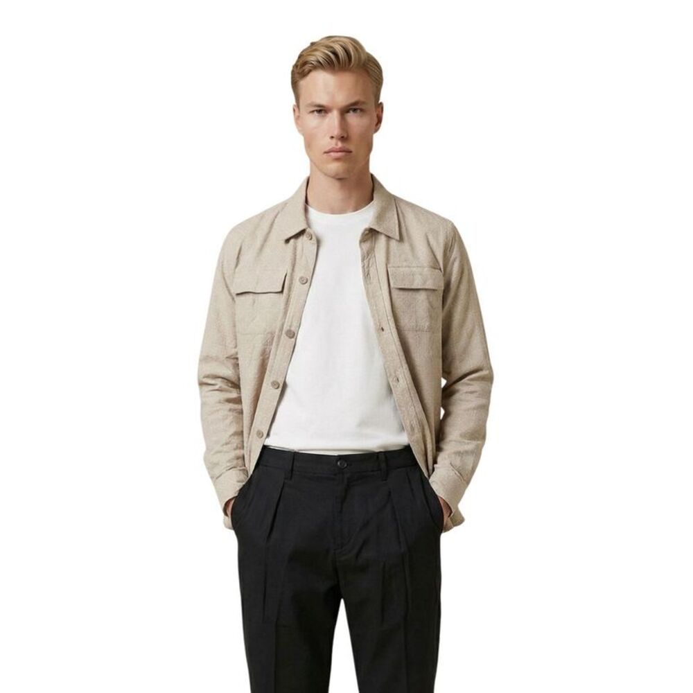 Gianni Lupo Beige Viscose Pattern Men's Shirt